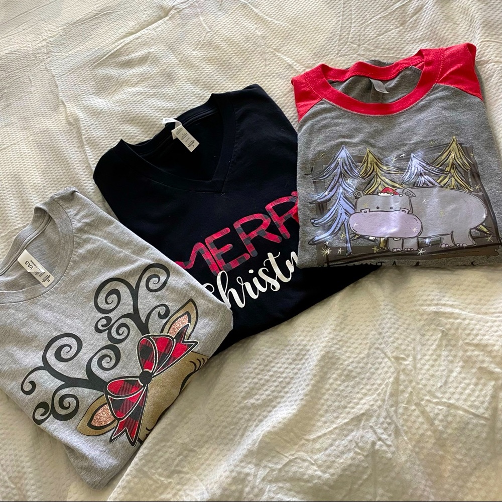 Bundle of 3 Holiday/Christmas Tee Shirts
